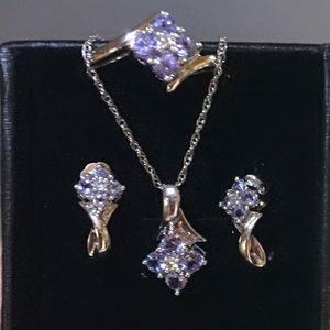 Tantalizing Tanzanite  ADL 10K White Gold 3 Pc Set